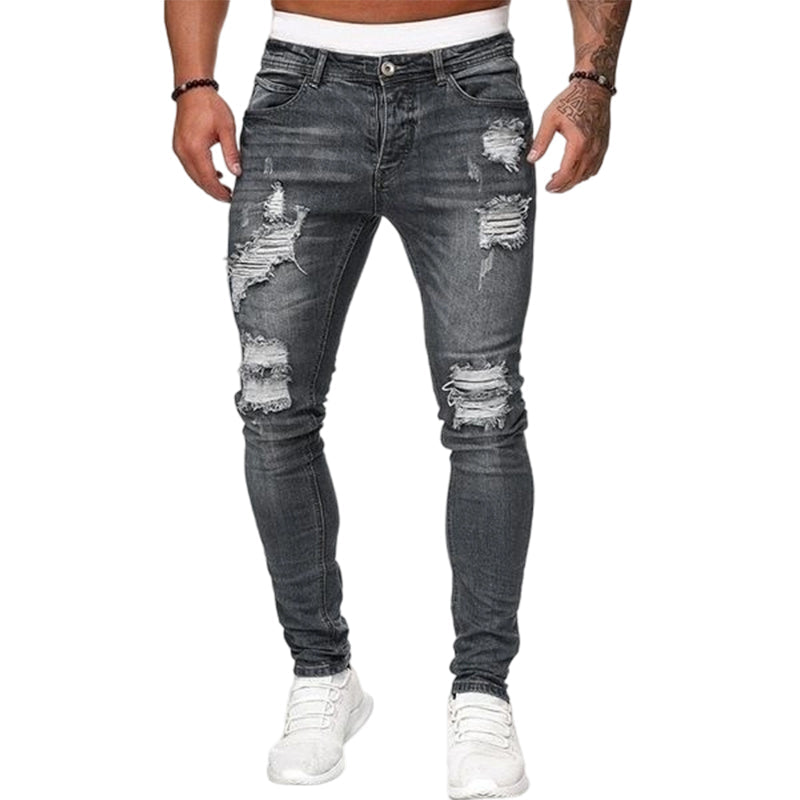 💎 50% OFF! 💎 Stylish Distressed Skinny Jeans for Men – Slim Tapered Fit, Breathable Cotton & Edgy Ripped Details 👖🔥