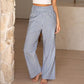 ⏳LAST DAY SALE 50% OFF!🎁Striped Gingham Wide Leg Pants High Waisted With Pockets