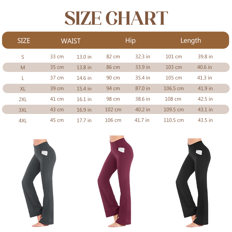High Waisted Scrunch Butt Lifting Tummy Control Pocket Shaping Yoga Bootcut Leggings