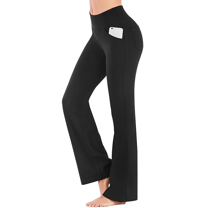 High Waisted Scrunch Butt Lifting Tummy Control Pocket Shaping Yoga Bootcut Leggings