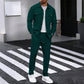Men's Waffle Button-Down Jacket & Pants Set