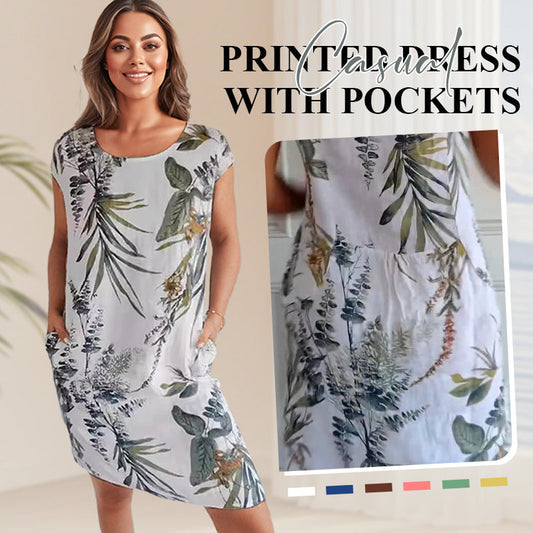 🌸✨ Women's Short Sleeve Printed Dress – Lightweight, Comfortable & Super Flattering 💃🌿 Fresh Style for Everyday Wear ☀️
