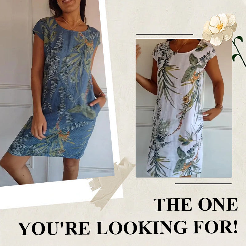 🌸✨ Women's Short Sleeve Printed Dress – Lightweight, Comfortable & Super Flattering 💃🌿 Fresh Style for Everyday Wear ☀️