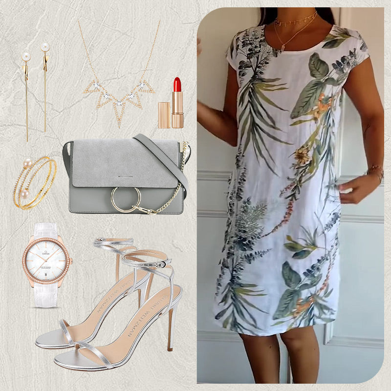 🌸✨ Women's Short Sleeve Printed Dress – Lightweight, Comfortable & Super Flattering 💃🌿 Fresh Style for Everyday Wear ☀️