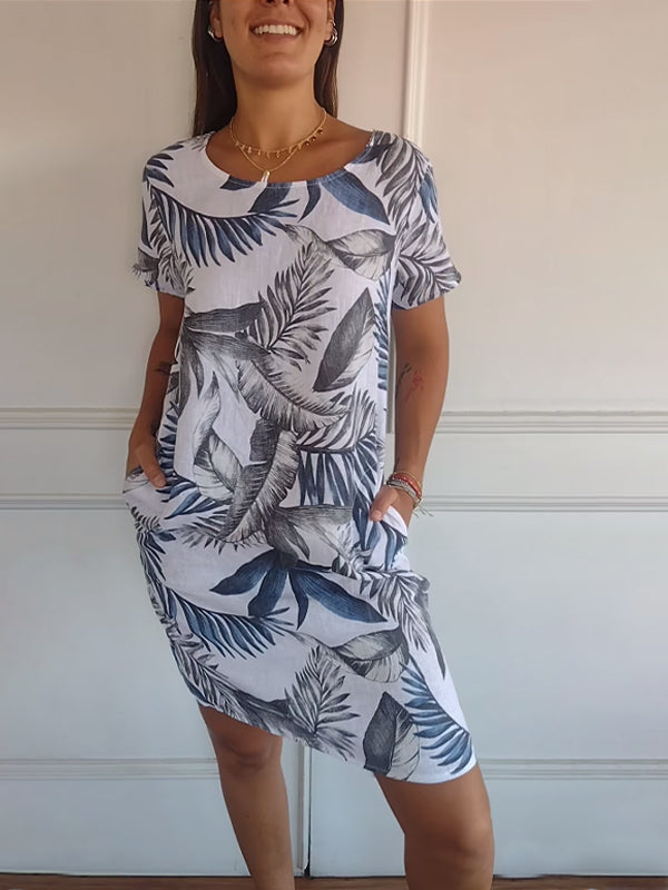 🌸✨ Women's Short Sleeve Printed Dress – Lightweight, Comfortable & Super Flattering 💃🌿 Fresh Style for Everyday Wear ☀️