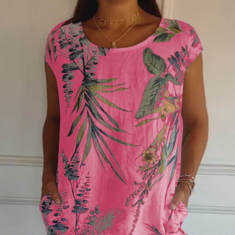 🌸✨ Women's Short Sleeve Printed Dress – Lightweight, Comfortable & Super Flattering 💃🌿 Fresh Style for Everyday Wear ☀️