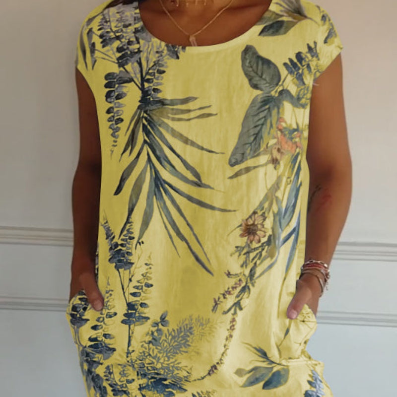 🌸✨ Women's Short Sleeve Printed Dress – Lightweight, Comfortable & Super Flattering 💃🌿 Fresh Style for Everyday Wear ☀️