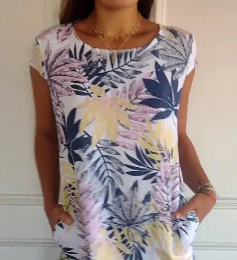 🌸✨ Women's Short Sleeve Printed Dress – Lightweight, Comfortable & Super Flattering 💃🌿 Fresh Style for Everyday Wear ☀️