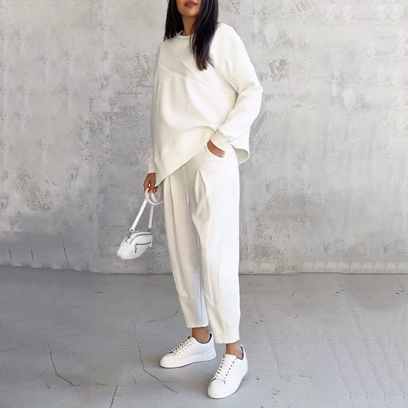 ⏰ Now only 50% off!🔥Women's Irregular Hem Top & Casual Pants Set