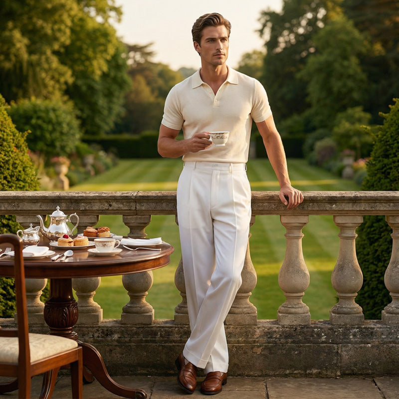 🥳Men's Casual Wide-Leg Pants – Breezy pleated front, easy pull-on style👖