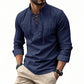 🔥Limited-time offer – Plain shirt in linen-cotton blend for men