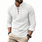 🔥Limited-time offer – Plain shirt in linen-cotton blend for men