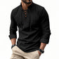 🔥Limited-time offer – Plain shirt in linen-cotton blend for men