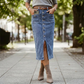 🔈🔈50% OFF NOW👗High-Waist Button-Front Denim Skirt