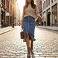 🔈🔈50% OFF NOW👗High-Waist Button-Front Denim Skirt