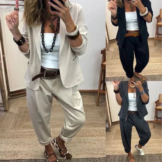 💎 50% OFF NOW! 💎 Women's Collar Jacket & Pants Suit – Tailored Fit, Breathable Silhouette & Effortless Commute-to-Event Style 👖✨