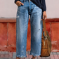 Women's retro straight cropped jeans