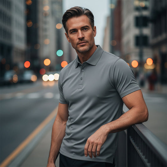 💎 50% OFF! 💎 Men's Quick-Dry Short-Sleeve Lapel T-Shirt – Athletic Fit, Wrinkle-Resistant & Perfect for Work or Weekend 👕✨