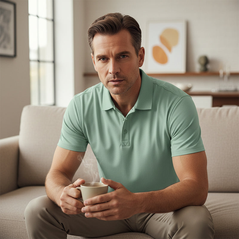 💎 50% OFF! 💎 Men's Quick-Dry Short-Sleeve Lapel T-Shirt – Athletic Fit, Wrinkle-Resistant & Perfect for Work or Weekend 👕✨