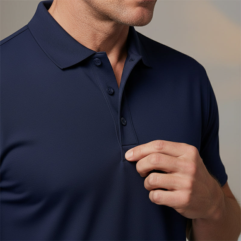 💎 50% OFF! 💎 Men's Quick-Dry Short-Sleeve Lapel T-Shirt – Athletic Fit, Wrinkle-Resistant & Perfect for Work or Weekend 👕✨