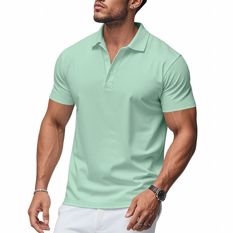 💎 50% OFF! 💎 Men's Quick-Dry Short-Sleeve Lapel T-Shirt – Athletic Fit, Wrinkle-Resistant & Perfect for Work or Weekend 👕✨