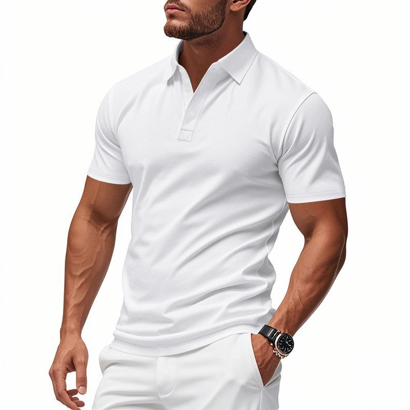 💎 50% OFF! 💎 Men's Quick-Dry Short-Sleeve Lapel T-Shirt – Athletic Fit, Wrinkle-Resistant & Perfect for Work or Weekend 👕✨