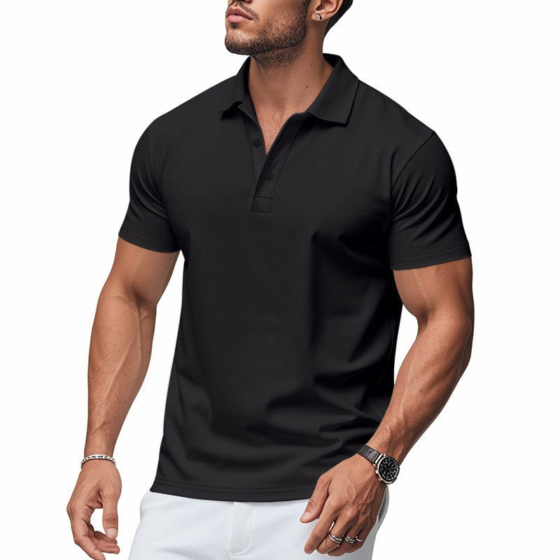 💎 50% OFF! 💎 Men's Quick-Dry Short-Sleeve Lapel T-Shirt – Athletic Fit, Wrinkle-Resistant & Perfect for Work or Weekend 👕✨