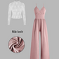Two-piece set for women: lace top and jumpsuit with pockets
