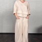 💝New Spring Styles💝Irregular Hem Cotton Linen Short Sleeve Casual 2-Piece Set
