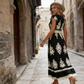 👗 50% OFF NOW! 🎨 Women's Baroque Print Maxi Dress – V-Neck, High Waist & Flowy Silhouette 🌸