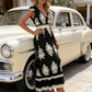 👗 50% OFF NOW! 🎨 Women's Baroque Print Maxi Dress – V-Neck, High Waist & Flowy Silhouette 🌸