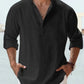 Men's linen casual long-sleeved shirt