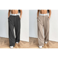 Women's Wide-Leg Suit Pants with Contrast Waistband