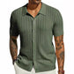 Men's Short Sleeve Knitted Button-Up Shirt