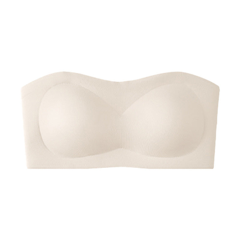 ⛱️Last Day Special Price ＄17.99!!💞Womens Strapless Bras Push Up Bandeau Bra Non Slip Wireless Supportive Padded Bras Seamless Comfortable Tube Jelly Bra