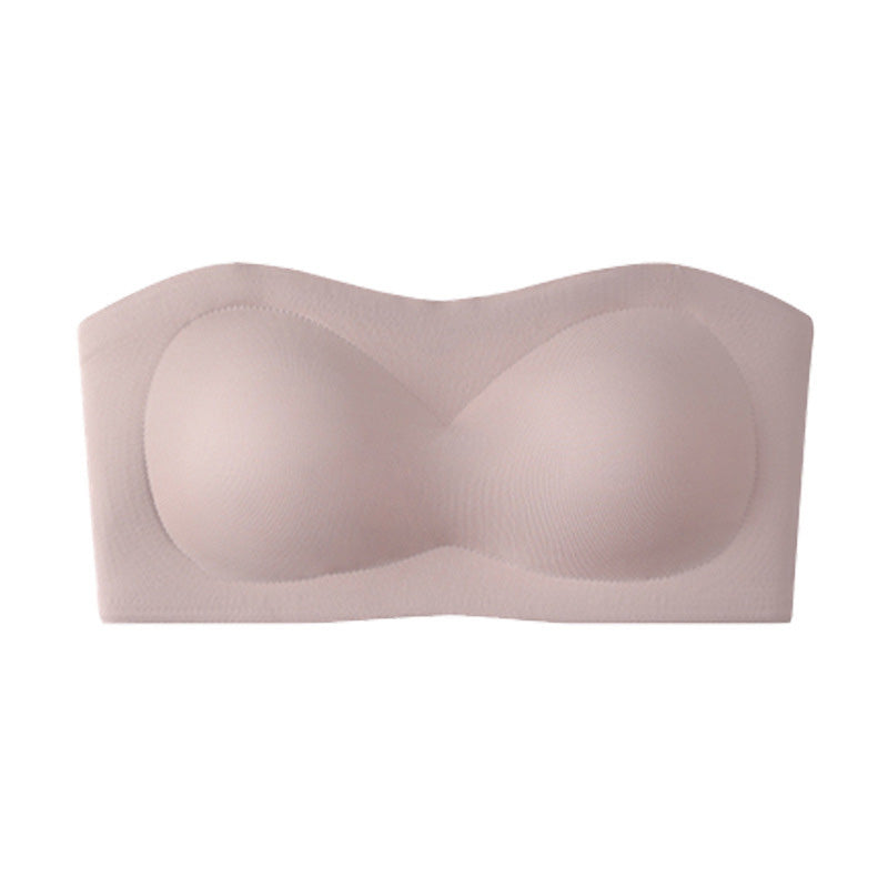 ⛱️Last Day Special Price ＄17.99!!💞Womens Strapless Bras Push Up Bandeau Bra Non Slip Wireless Supportive Padded Bras Seamless Comfortable Tube Jelly Bra