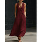 💎 50% OFF WOMEN'S MAXI DRESS WITH POCKETS ! 💎 V-Neck, Cotton-Linen Blend & Chic Asymmetrical Buttons ✨