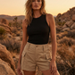 🥳SUMMER HOT SALE🥳💞50K+ SOLD!💥50% OFF! 🔥Women's High-Waist Cargo Shorts with Pockets— Free Shipping For Two Pieces