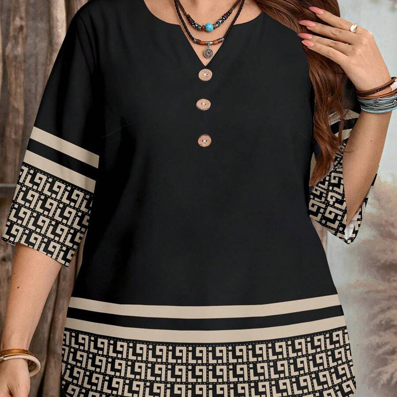 Women's Casual Button-Front V-Neck Top