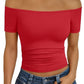 Women's Off-Shoulder Short Sleeve Slim Fit Top