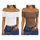 Women's Off-Shoulder Short Sleeve Slim Fit Top