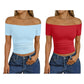 Women's Off-Shoulder Short Sleeve Slim Fit Top