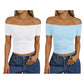 Women's Off-Shoulder Short Sleeve Slim Fit Top