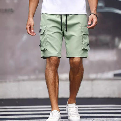 Men's Casual Cargo Shorts with Drawstring Waist