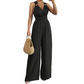 Halter V-Neck Backless Wide-Leg Jumpsuit