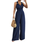 Halter V-Neck Backless Wide-Leg Jumpsuit