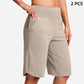 Women's High-Waist Yoga Shorts with Pockets