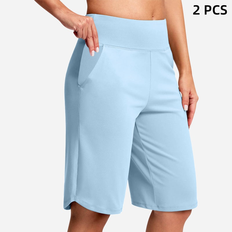Women's High-Waist Yoga Shorts with Pockets