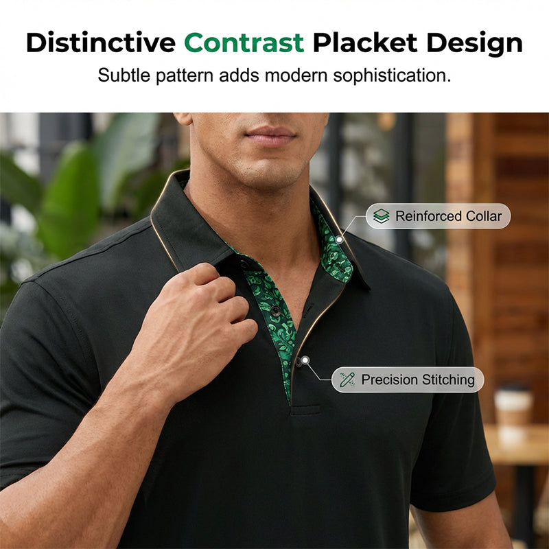 👔 60% OFF NOW! ✨Men's Short-Sleeve Collared Top with Contrast Placket