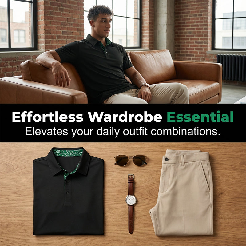 👔 60% OFF NOW! ✨Men's Short-Sleeve Collared Top with Contrast Placket